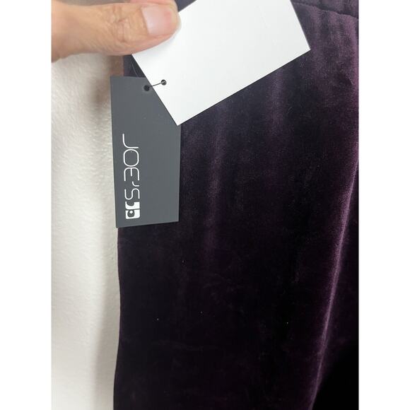 NWT Joe's Sz Medium Purple Aubergine Velvet Velour Wide Flare Pants Sweatpants - Picture 6 of 9